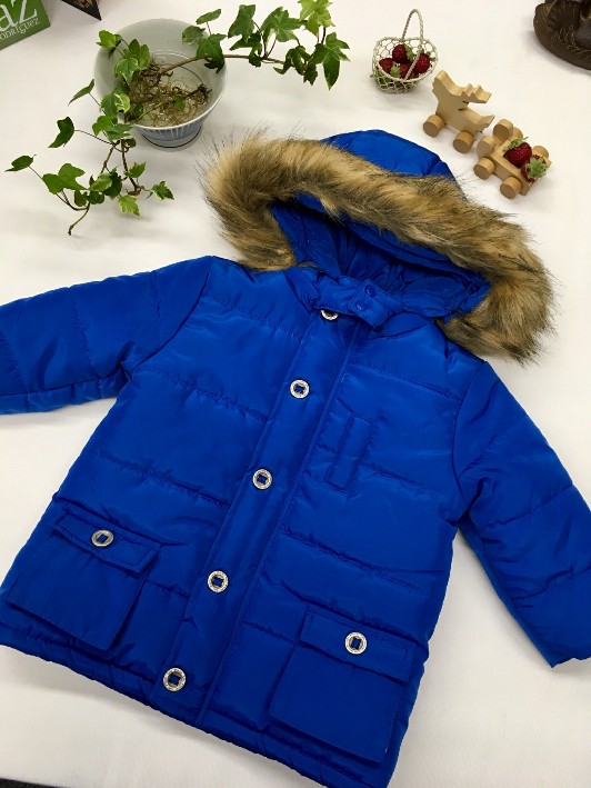 001019 40%OFF*ブルー中綿コート 12M~6才